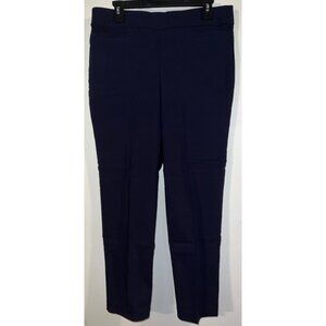 Alfred Dunner Womens Navy Blue Rayon Blend Pants Size 10
